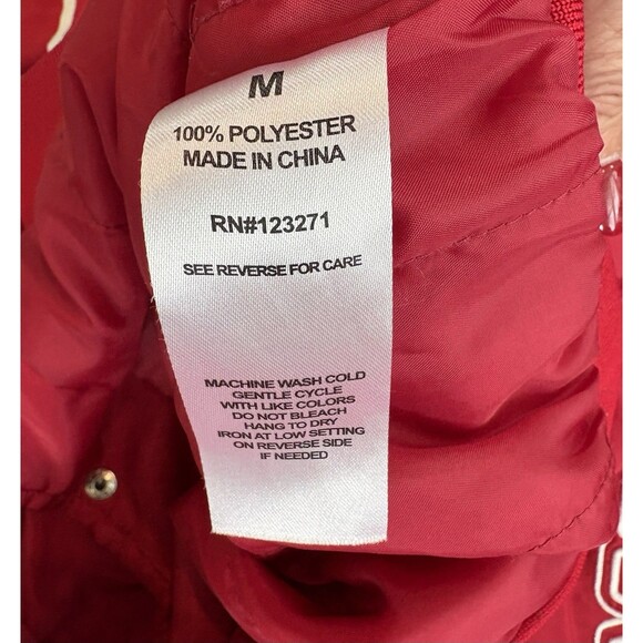 Cult Favorite Basics Brooklyn Red Jacket Medium Snap Closure Varsity M - Picture 5 of 5